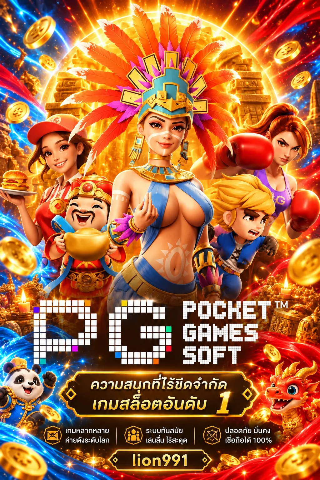 การ์ดทดลองเล่น PG Soft บน lion991